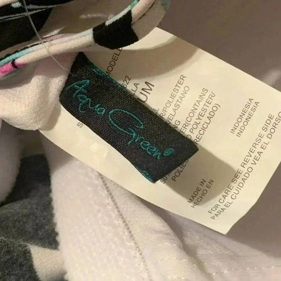 Aqua Green Tiered Floral Swim Tankini Size M - Picture 5 of 6